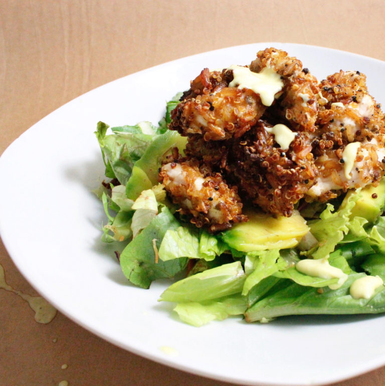 Nuggets empanizados con Quinoa, receta saludable de Makeitgrain por Andrea Sambrano