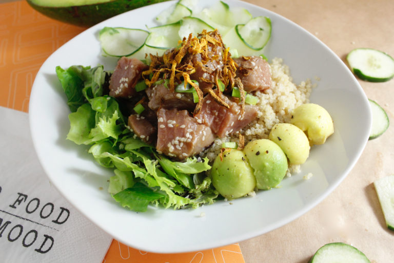Poké Bowl, receta saludable de Makeitgrain por Andrea Sambrano