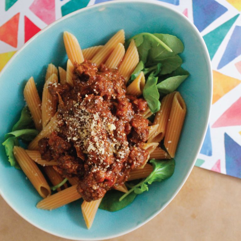 Salsa para Pasta Saludable, receta saludable de Makeitgrain por Andrea Sambrano