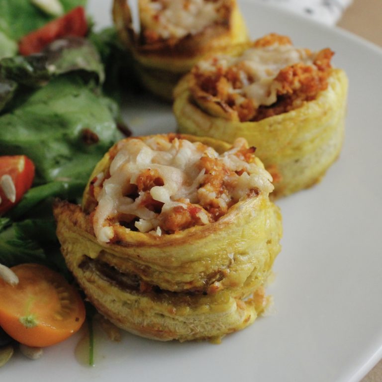 Rollitos de plátano macho y pollo, receta saludable de Makeitgrain por Andrea Sambrano